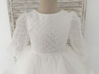 Vestido de princesa/vestido de tul hasta la rodilla para niña de las flores 