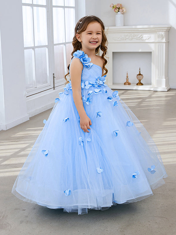 Vestido de princesa/vestido de tul hasta el suelo para niña de las flores 