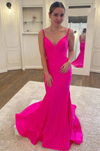Spaghetti Straps Mermaid Long Prom Dress With Criss Cross Back