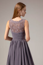 Robe de demoiselle d'honneur longue à col en V