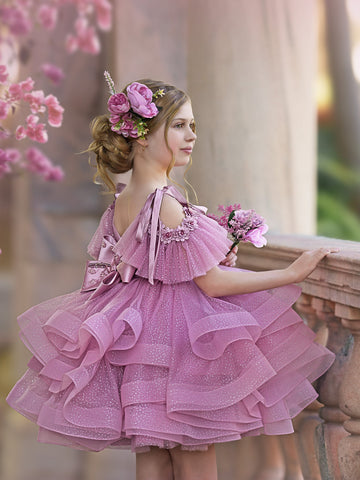 Robe de bal/robe de princesse en tulle longueur genou pour demoiselle d'honneur d'anniversaire 