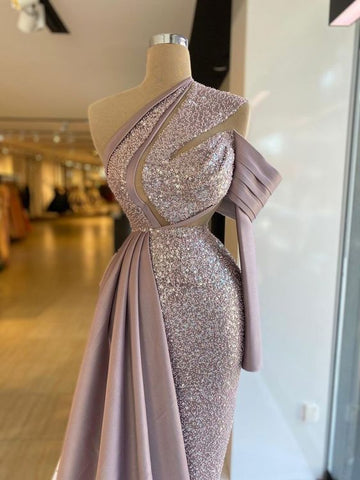 Robe de soirée glamour à sequins et satin, robe de concours Y738