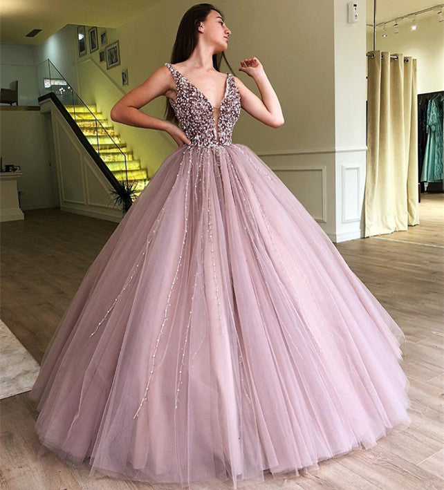 Vestido de gala sin mangas, vestido de noche de tul con apliques