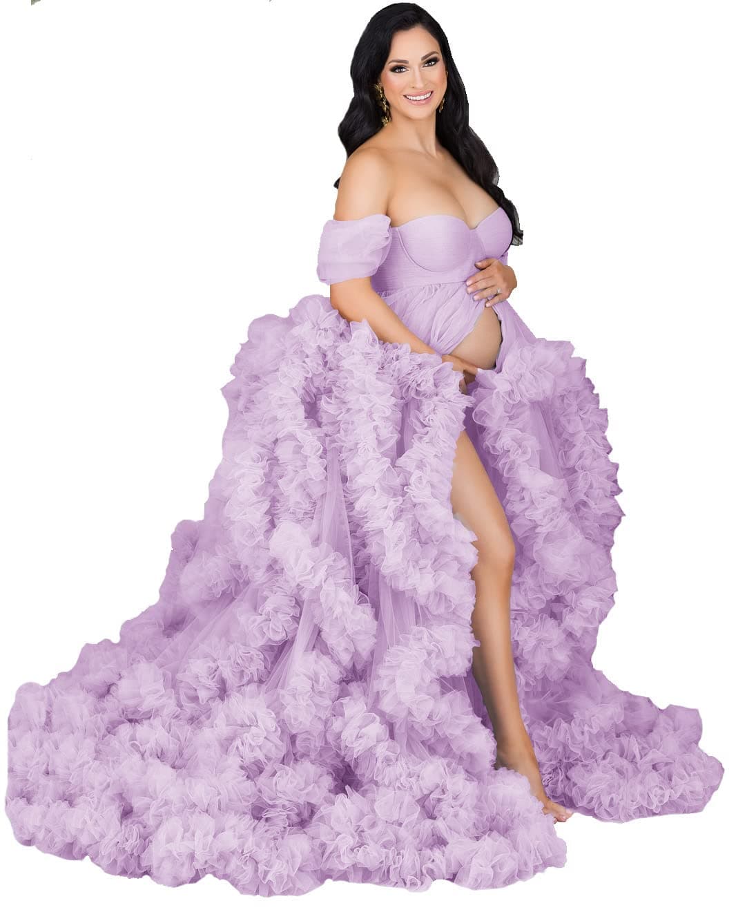 Vestido de maternidad esponjoso de tul