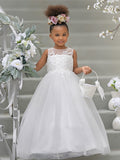 Vestido de princesa/vestido de princesa de satén y tul para niña de las flores 