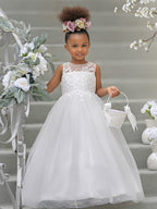 Vestido de princesa/vestido de princesa de satén y tul para niña de las flores 