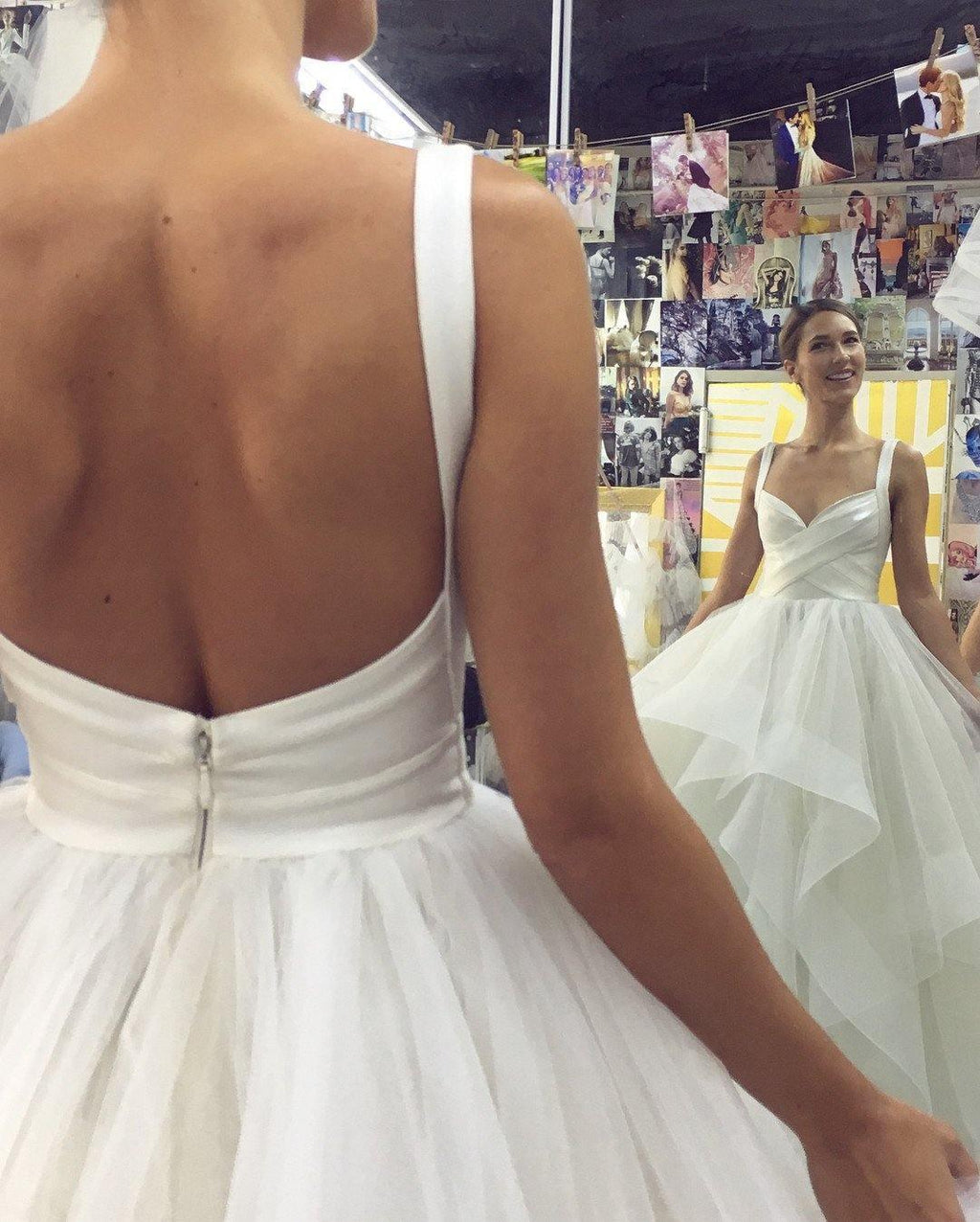 Robe de bal élégante en tulle à volants cascade, longueur au sol, modèle WD346