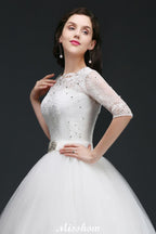 Robe de bal longue en tulle, robe de mariée glamour avec dentelle