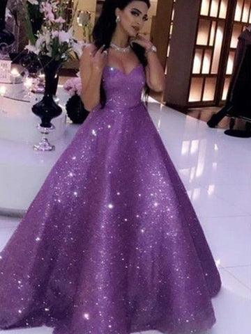 Vestidos de baile de gala con lentejuelas, escote corazón, sin mangas y volantes