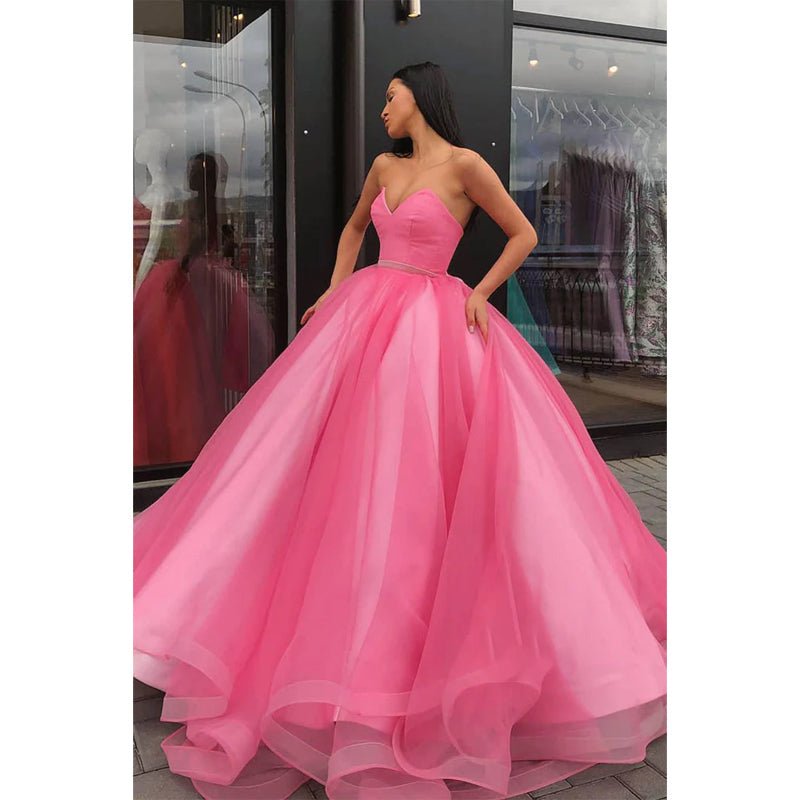 Vestido de fiesta largo sin tirantes con bolsillos, vestido de noche formal