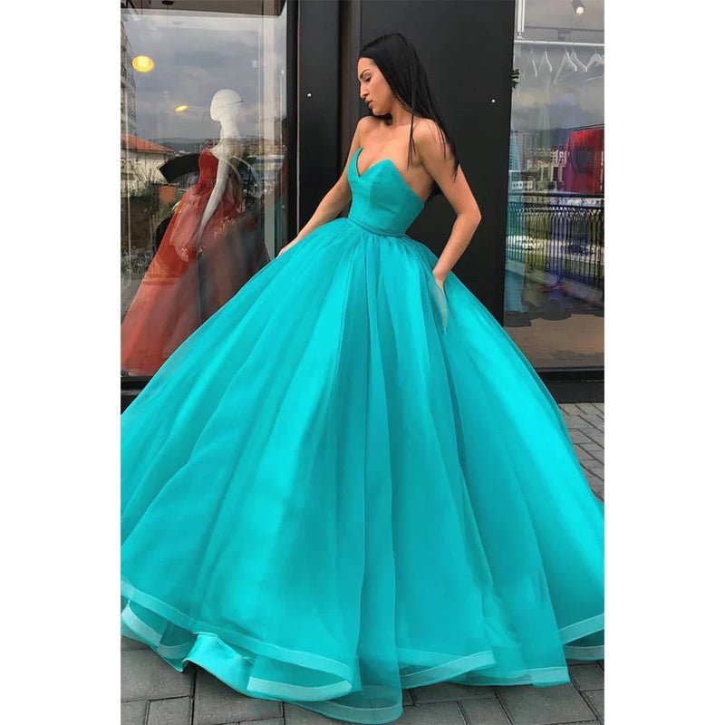 Robe de bal longue bustier avec poches, robe de soirée formelle