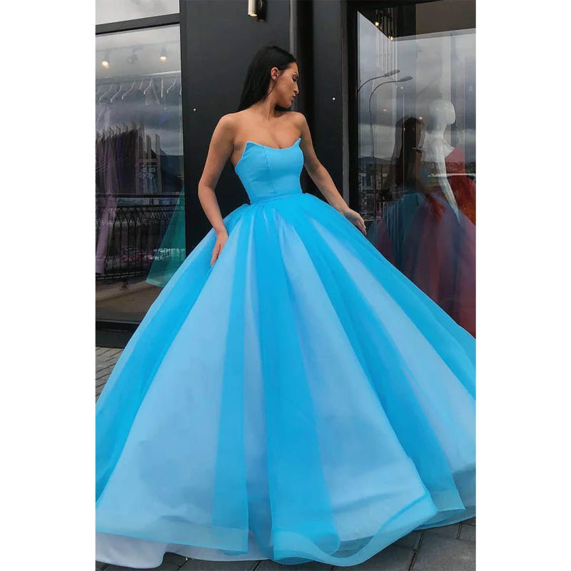 Vestido de fiesta largo sin tirantes con bolsillos, vestido de noche formal