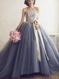 Vestidos de baile de gala con escote corazón, sin mangas, apliques de tul y vestidos de graduación