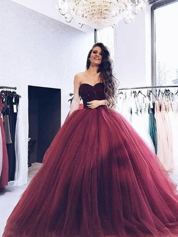 Vestidos de baile de gala con escote corazón, sin mangas, de tul con cuentas
