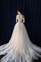 Robe de bal en tulle, décolleté cœur, laçage et nœud papillon, robe de mariée WD200