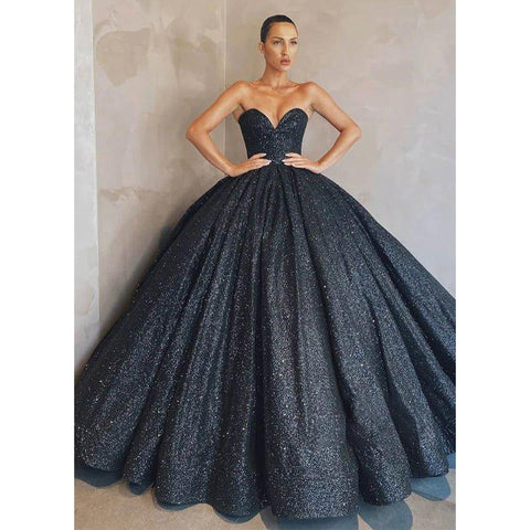 Vestido de fiesta formal de noche con escote en V y brillantes bolsillos 