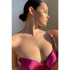 Robe de bal sirène longue en satin élastique à col en cœur 