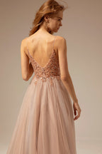 Spaghetti Straps Long Prom Dress With Slit