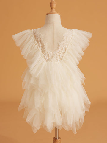 Vestido corto/mini de tul y encaje (2003227815) 