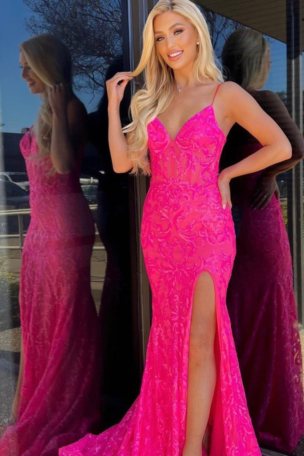 Spaghetti Straps Mermaid Prom Dress