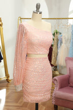 Two Piece Sequin Homecoming Dress