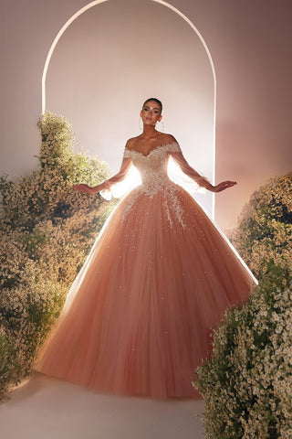 Preciosos vestidos de baile de tul con encaje, escote corazón y manga larga, adornados con cuentas.