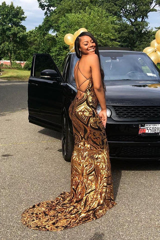 Beautiful Halter Criss-cross Mermaid Sleeveless Prom Dress