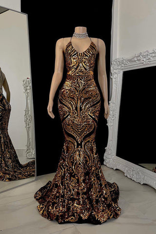 Beautiful Halter Criss-cross Mermaid Sleeveless Prom Dress