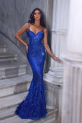Beautiful Long Mermaid Sweetheart Sequined Backless Formal Prom Dresses