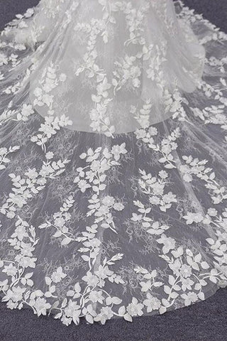 Best Long Mermaid Spaghetti Strap Appliques Lace Wedding Dress