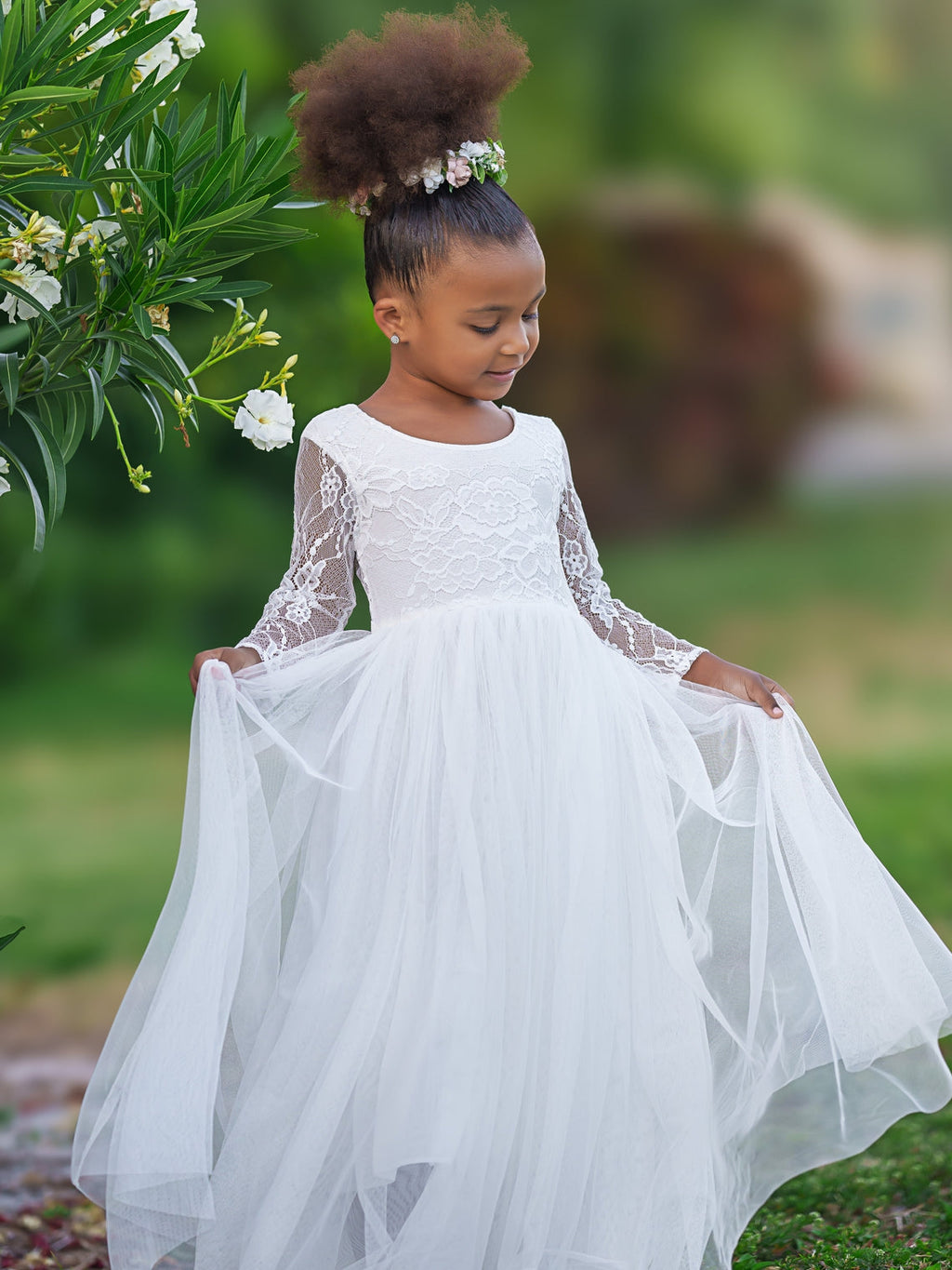 Vestido de niña de las flores, corte recto, tutú, espalda de encaje con peonías, estilo peonía, para fiesta. 