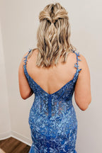Spaghetti Straps Mermaid Prom Dress With Appliques