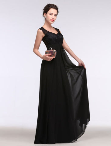 Robe de soirée noire en dentelle, robe maxi de fête à décolleté cœur, robe trapèze sans manches, robe de mère
