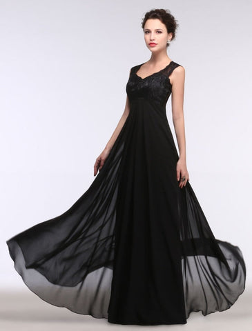 Robe de soirée noire en dentelle, robe maxi de fête à décolleté cœur, robe trapèze sans manches, robe de mère