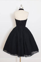 Black Halter Simple Short Homecoming Party Dresses PD106