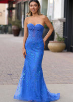 Terry | Vestidos largos de sirena con apliques de encaje y escote corazón negros
