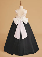 Vestido de niña de las flores sin mangas de encaje y tul con cuentas, estilo princesa de ensueño 