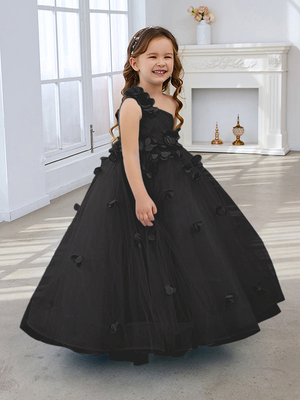 Vestido de princesa/vestido de tul hasta el suelo para niña de las flores 