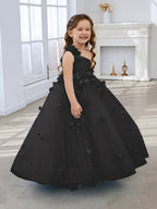 Vestido de princesa/vestido de tul hasta el suelo para niña de las flores 