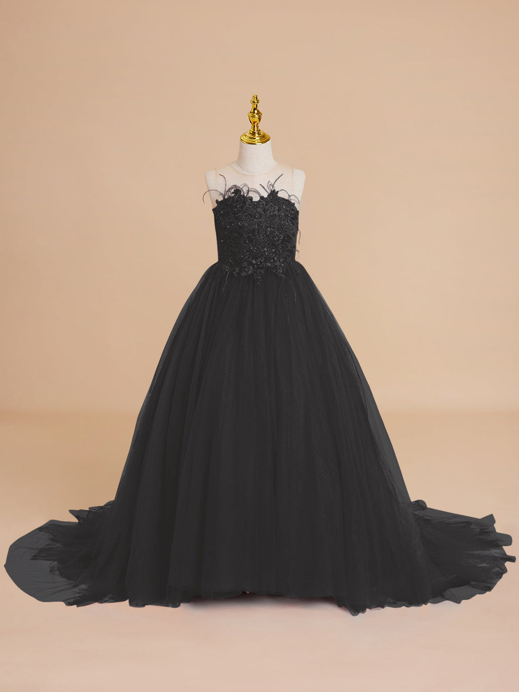 Vestido de princesa/vestido de princesa con cola de tul para niña de las flores 