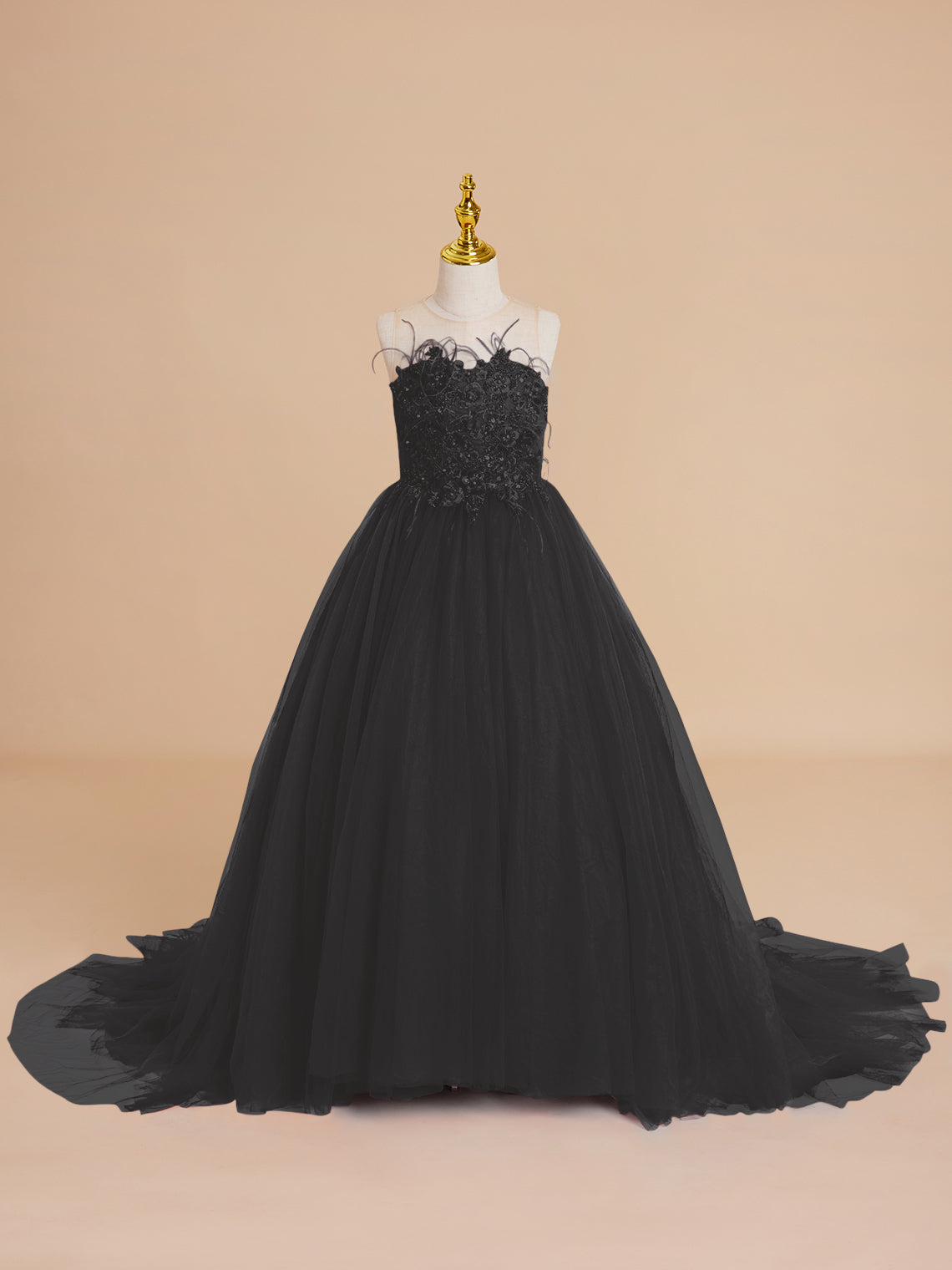 Vestido de princesa/vestido de princesa con cola de tul para niña de las flores 