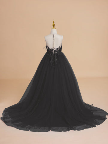 Vestido de princesa/vestido de princesa con cola de tul para niña de las flores 