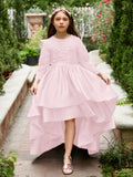 Vestido asimétrico de satén de corte A para niña de las flores