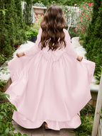 Vestido asimétrico de satén de corte A para niña de las flores 