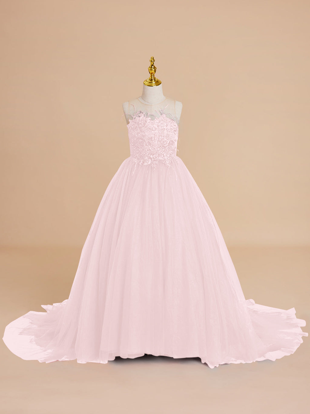 Vestido de princesa/vestido de princesa con cola de tul para niña de las flores 