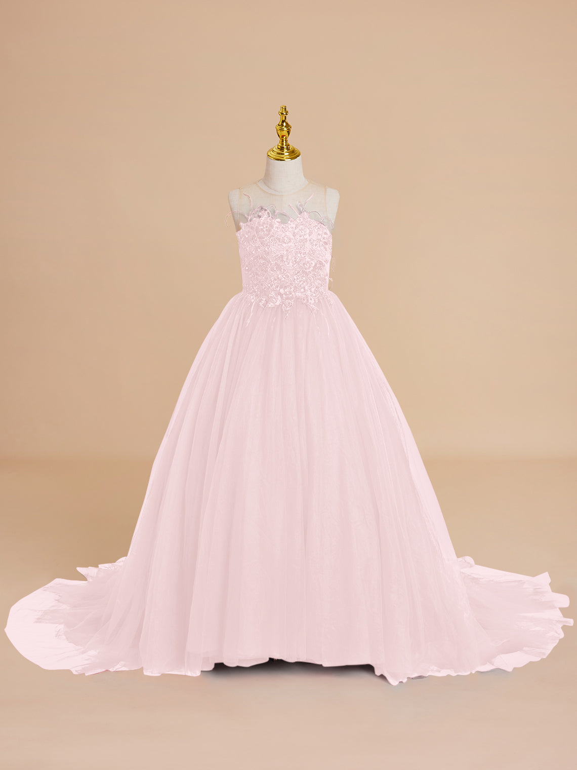 Vestido de princesa/vestido de princesa con cola de tul para niña de las flores 