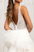 Robe de mariée sirène longue sans manches en tulle