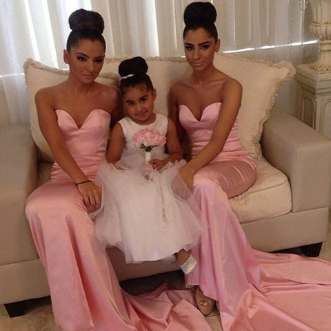 Pink Mermaid Sweetheart Wedding Guest Dresses, Bridesmaid Dress
