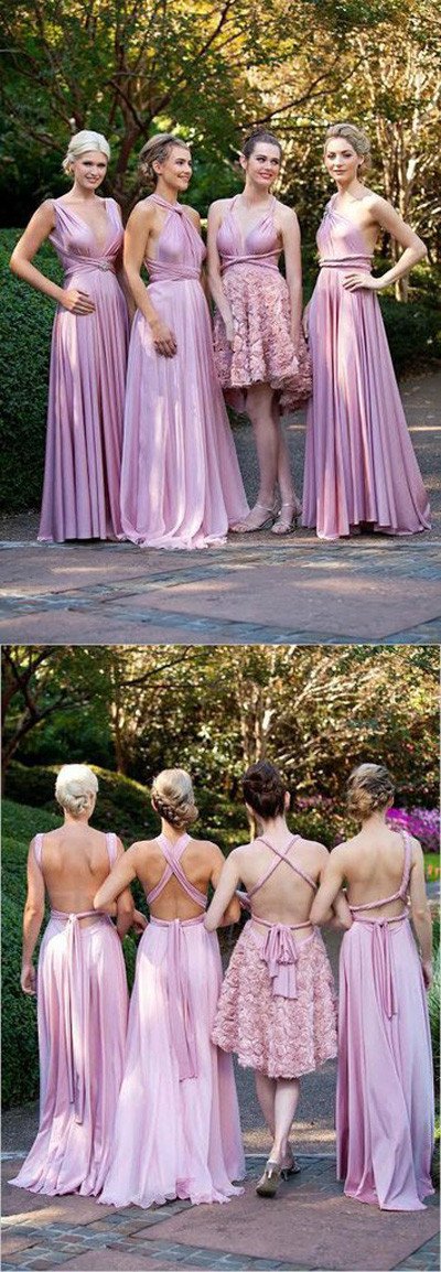 Vestidos largos convertibles para damas de honor 