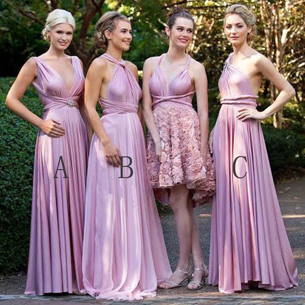 Vestidos largos convertibles para damas de honor 